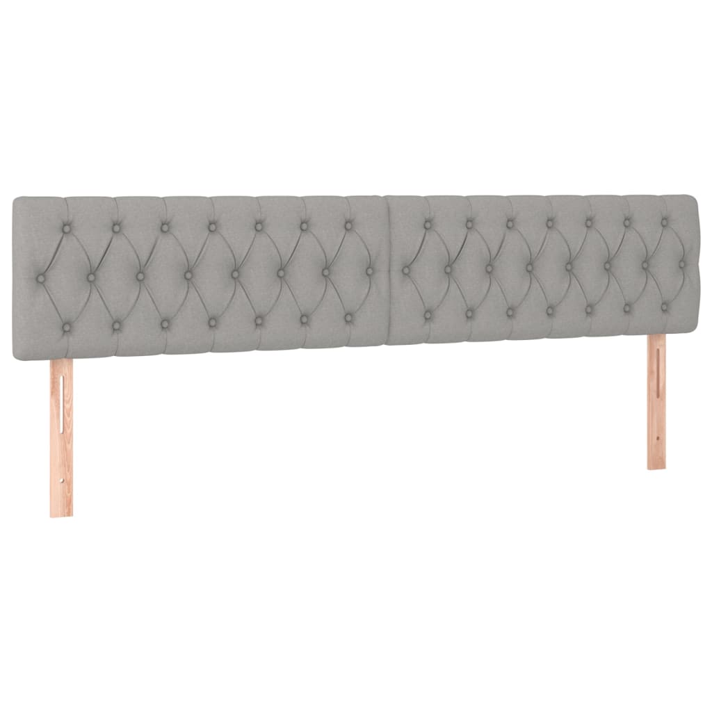 Kopfteile 2 Stk. Hellgrau 100x7x78/88 cm Stoff