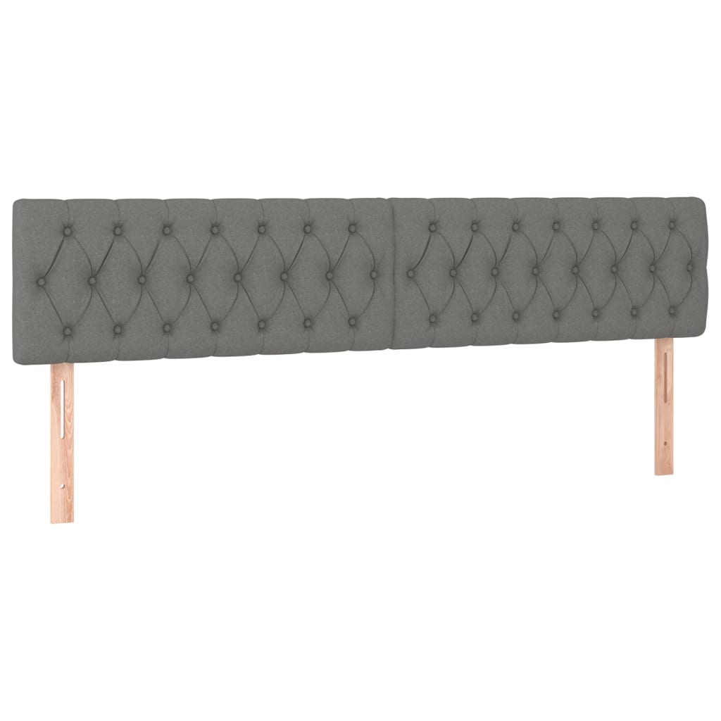Kopfteile 2 Stk. Dunkelgrau 100x7x78/88 cm Stoff - Pazzar.ch