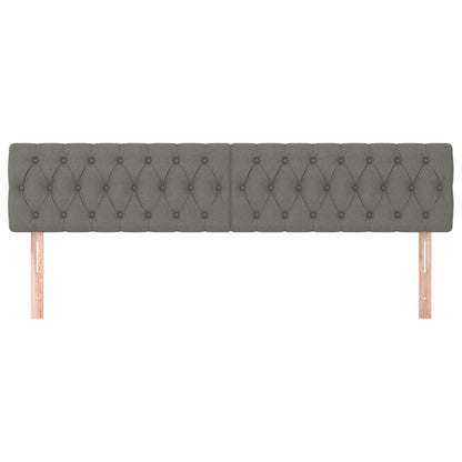 Kopfteile 2 Stk. Dunkelgrau 100x7x78/88 cm Stoff - Pazzar.ch