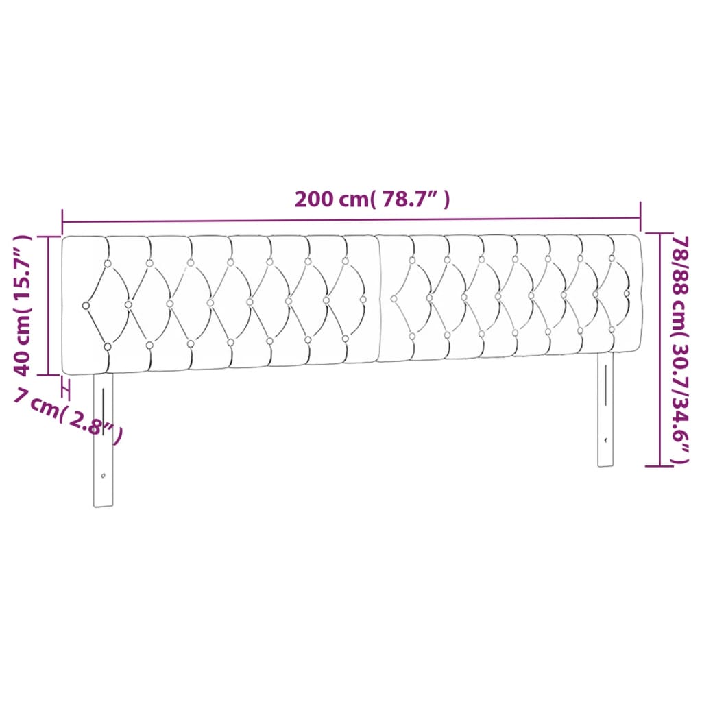 Kopfteile 2 Stk. Dunkelgrau 100x7x78/88 cm Stoff - Pazzar.ch