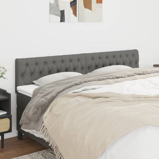 Kopfteile 2 Stk. Dunkelgrau 100x7x78/88 cm Stoff - Pazzar.ch