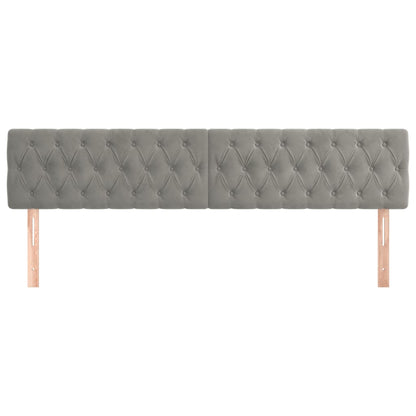 Kopfteile 2 Stk. Hellgrau 100x7x78/88 cm Samt - Pazzar.ch