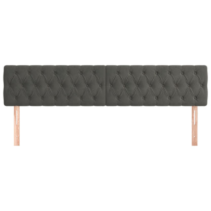 Kopfteile 2 Stk. Dunkelgrau 100x7x78/88 cm Samt - Pazzar.ch