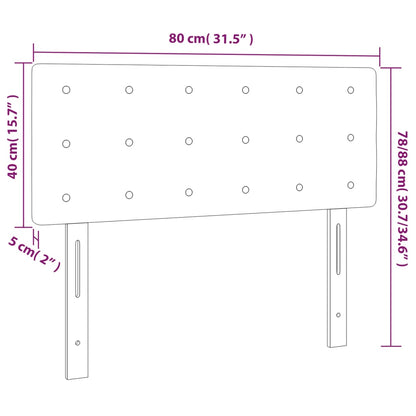 Kopfteil Dunkelgrau 80x5x78/88 cm Samt - Pazzar.ch