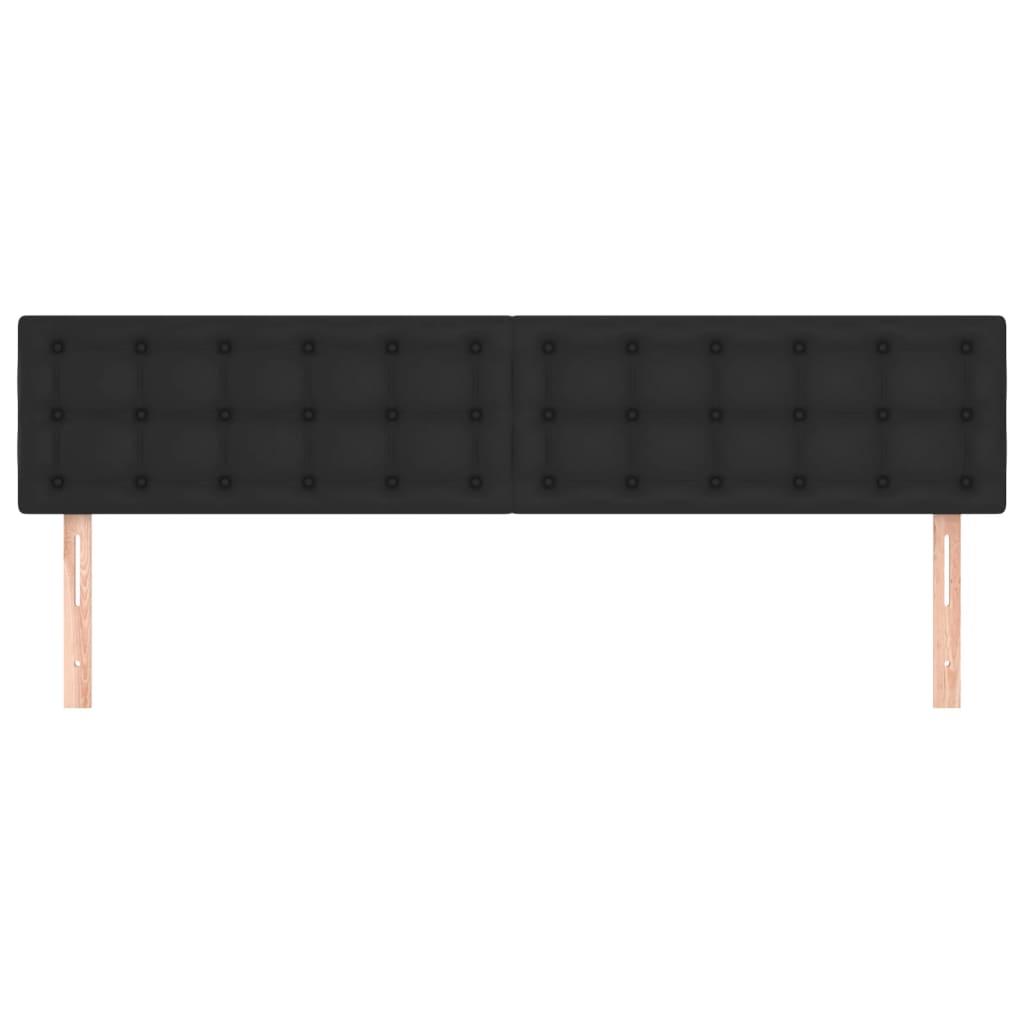 Kopfteile 2 Stk. Schwarz 100x5x78/88 cm Kunstleder