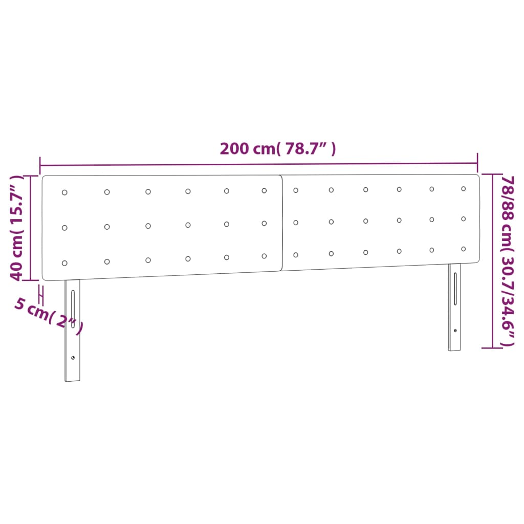 Kopfteile 2 Stk. Schwarz 100x5x78/88 cm Kunstleder - Pazzar.ch