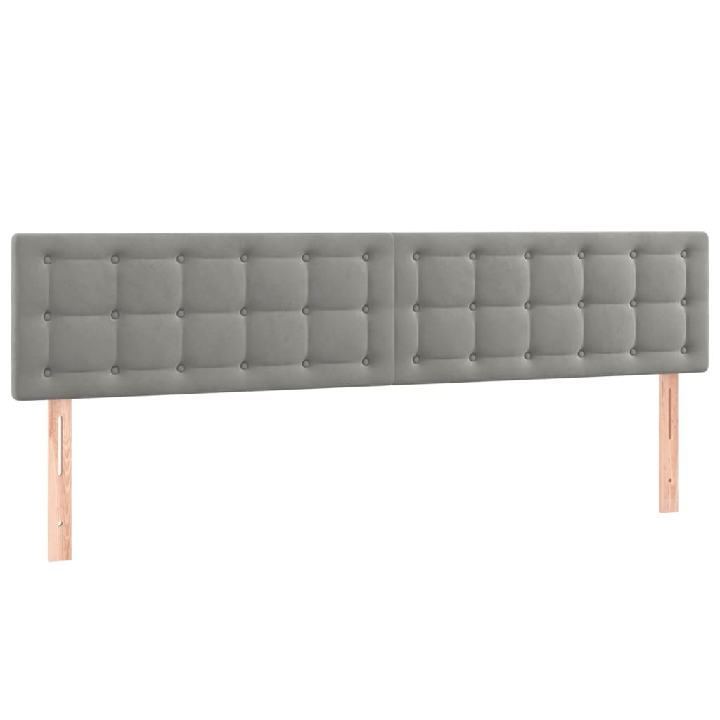 Kopfteile 2 Stk. Hellgrau 100x5x78/88 cm Samt - Pazzar.ch