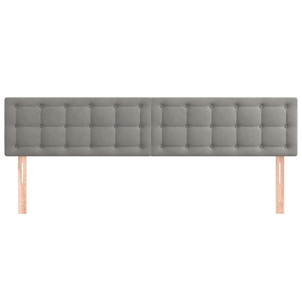 Kopfteile 2 Stk. Hellgrau 100x5x78/88 cm Samt - Pazzar.ch