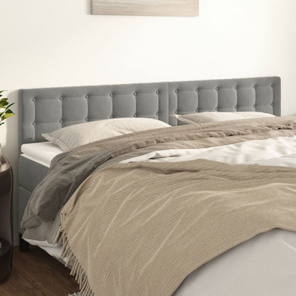 Kopfteile 2 Stk. Hellgrau 100x5x78/88 cm Samt - Pazzar.ch