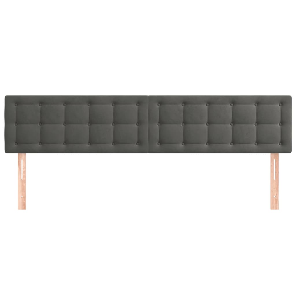 Kopfteile 2 Stk. Dunkelgrau 100x5x78/88 cm Samt
