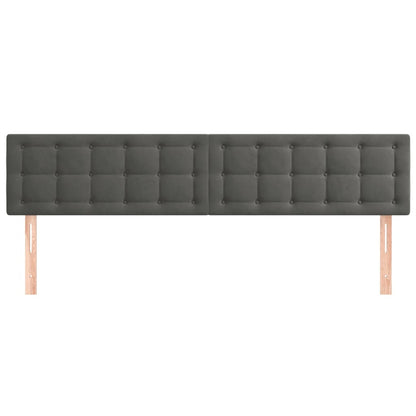 Kopfteile 2 Stk. Dunkelgrau 100x5x78/88 cm Samt - Pazzar.ch