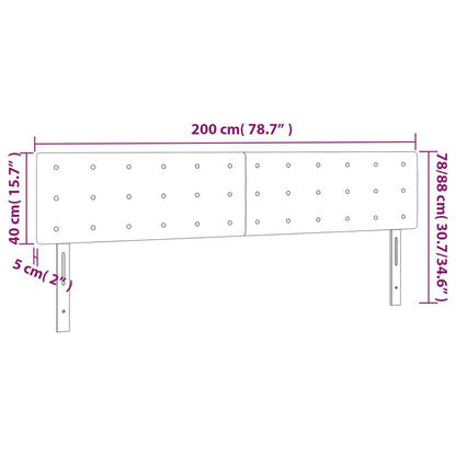 Kopfteile 2 Stk. Dunkelgrau 100x5x78/88 cm Samt - Pazzar.ch