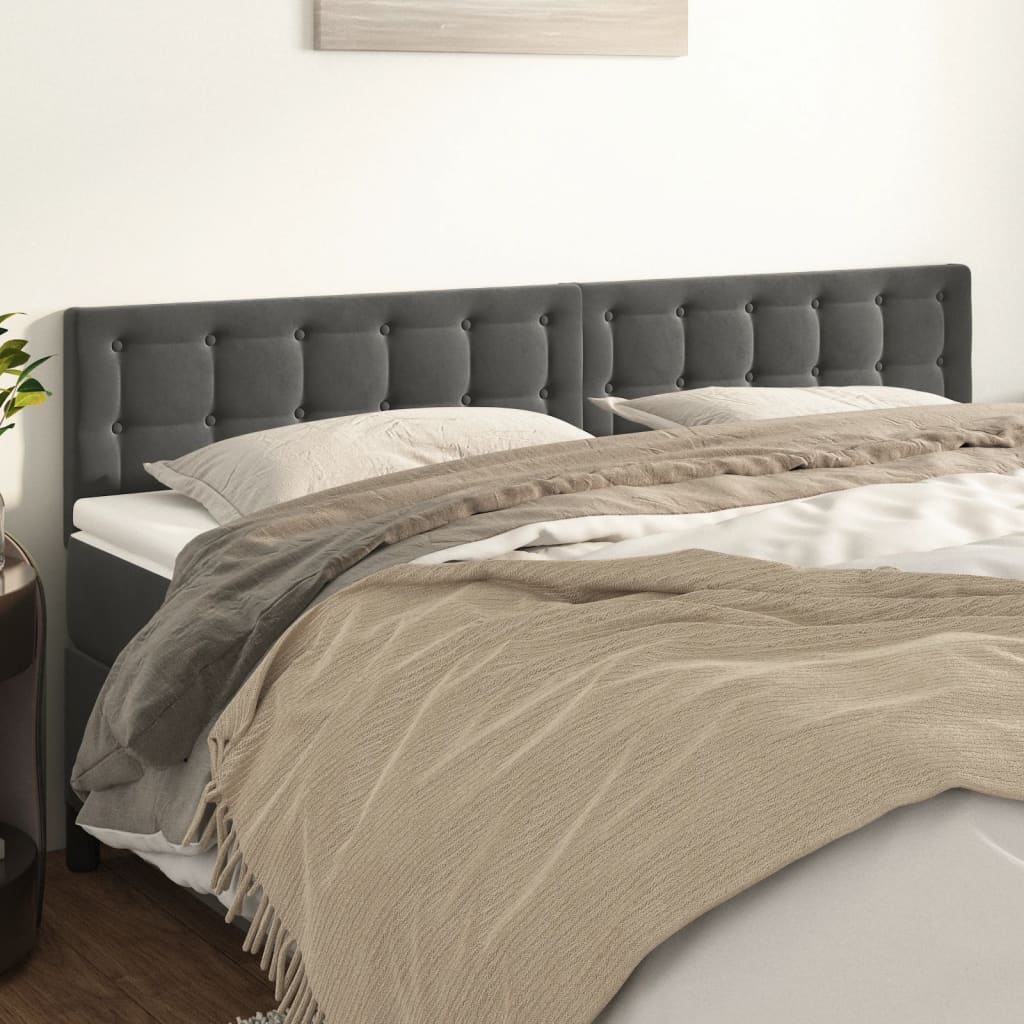Kopfteile 2 Stk. Dunkelgrau 100x5x78/88 cm Samt - Pazzar.ch