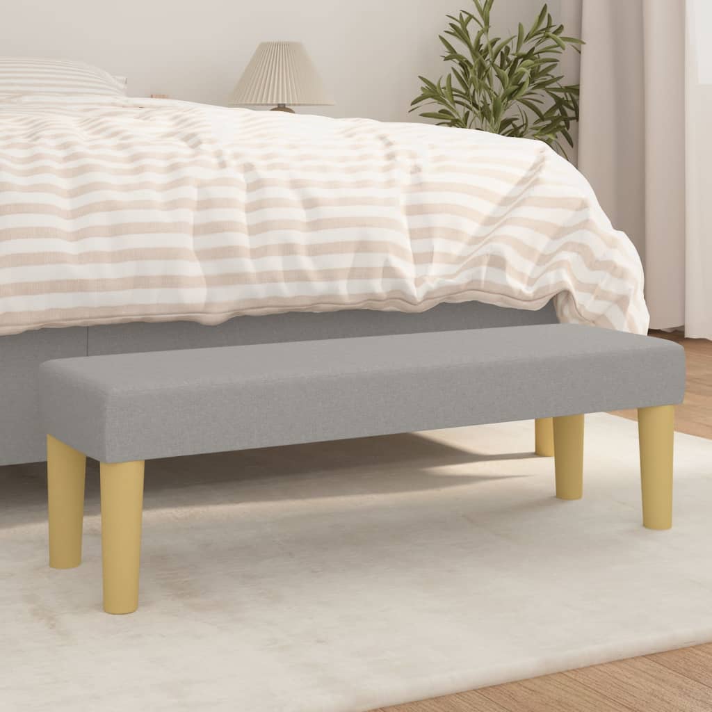 Sitzbank Hellgrau 100x30x30 cm Stoff - Pazzar.ch