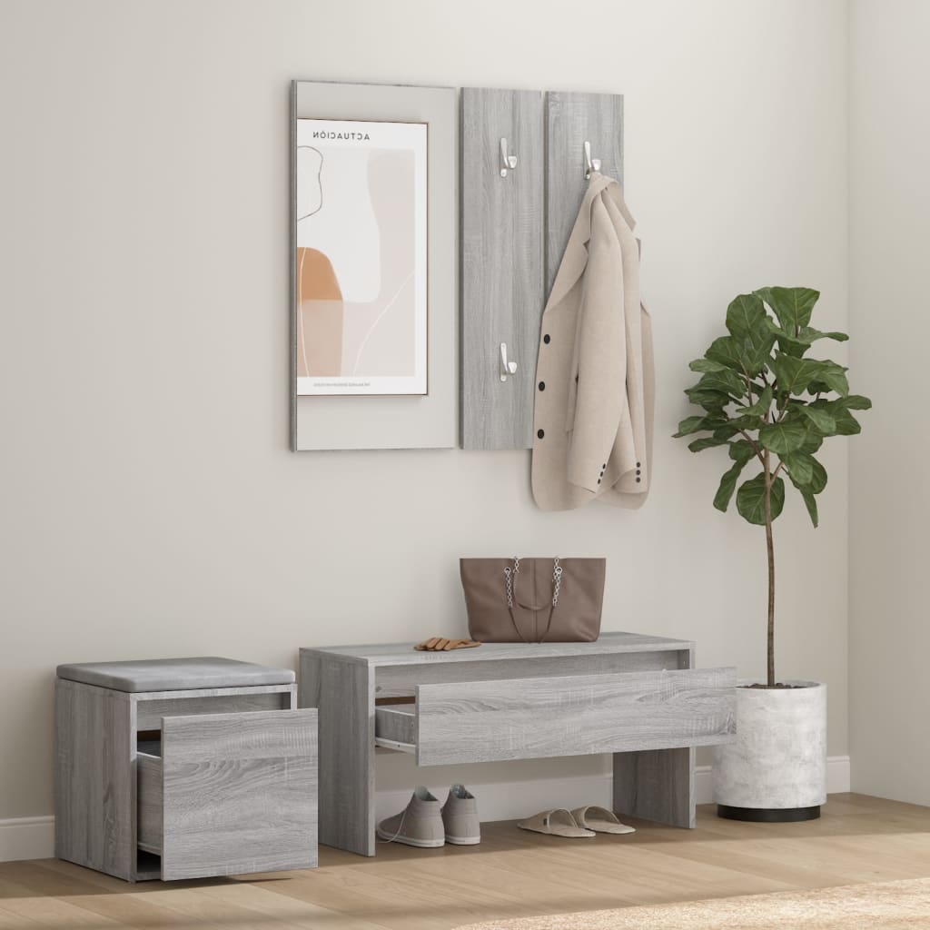 Flurmöbel-Set Grau Sonoma Holzwerkstoff - Pazzar.ch