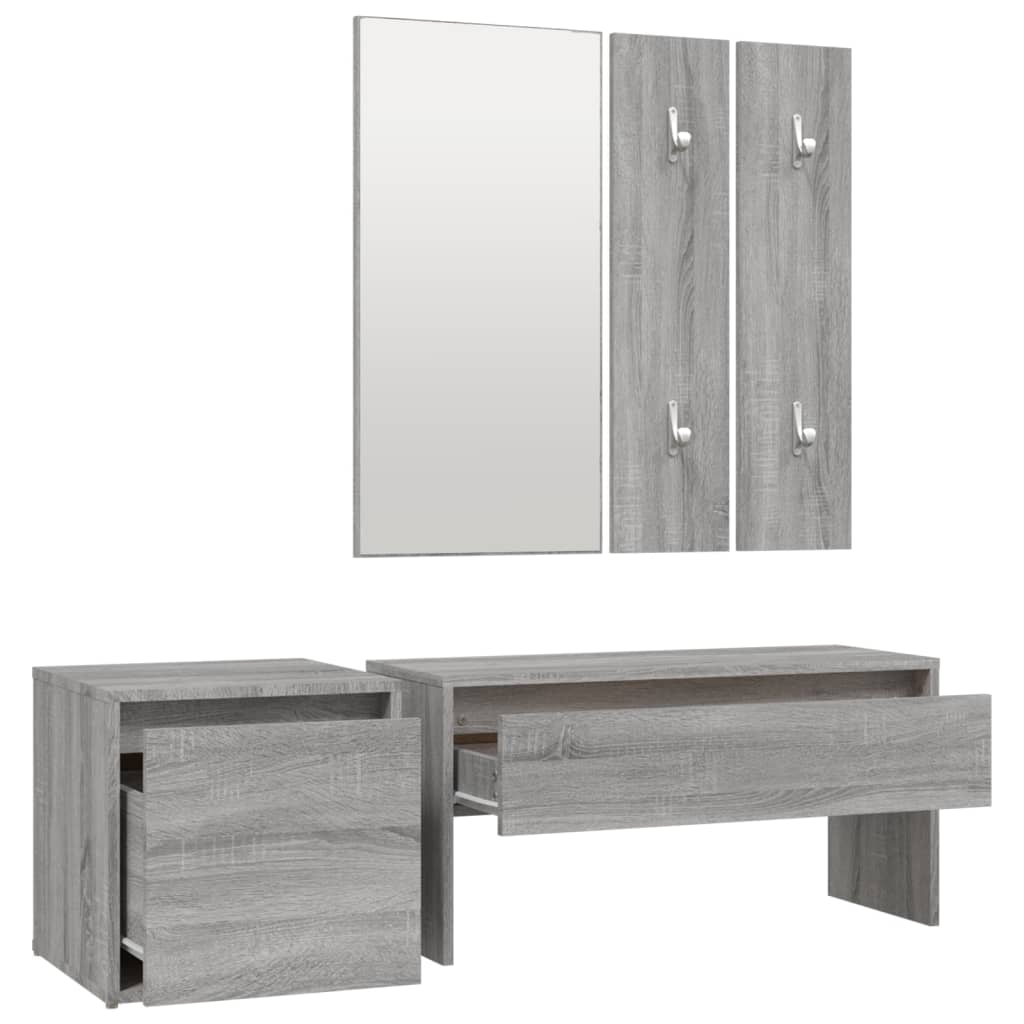 Flurmöbel-Set Grau Sonoma Holzwerkstoff - Pazzar.ch