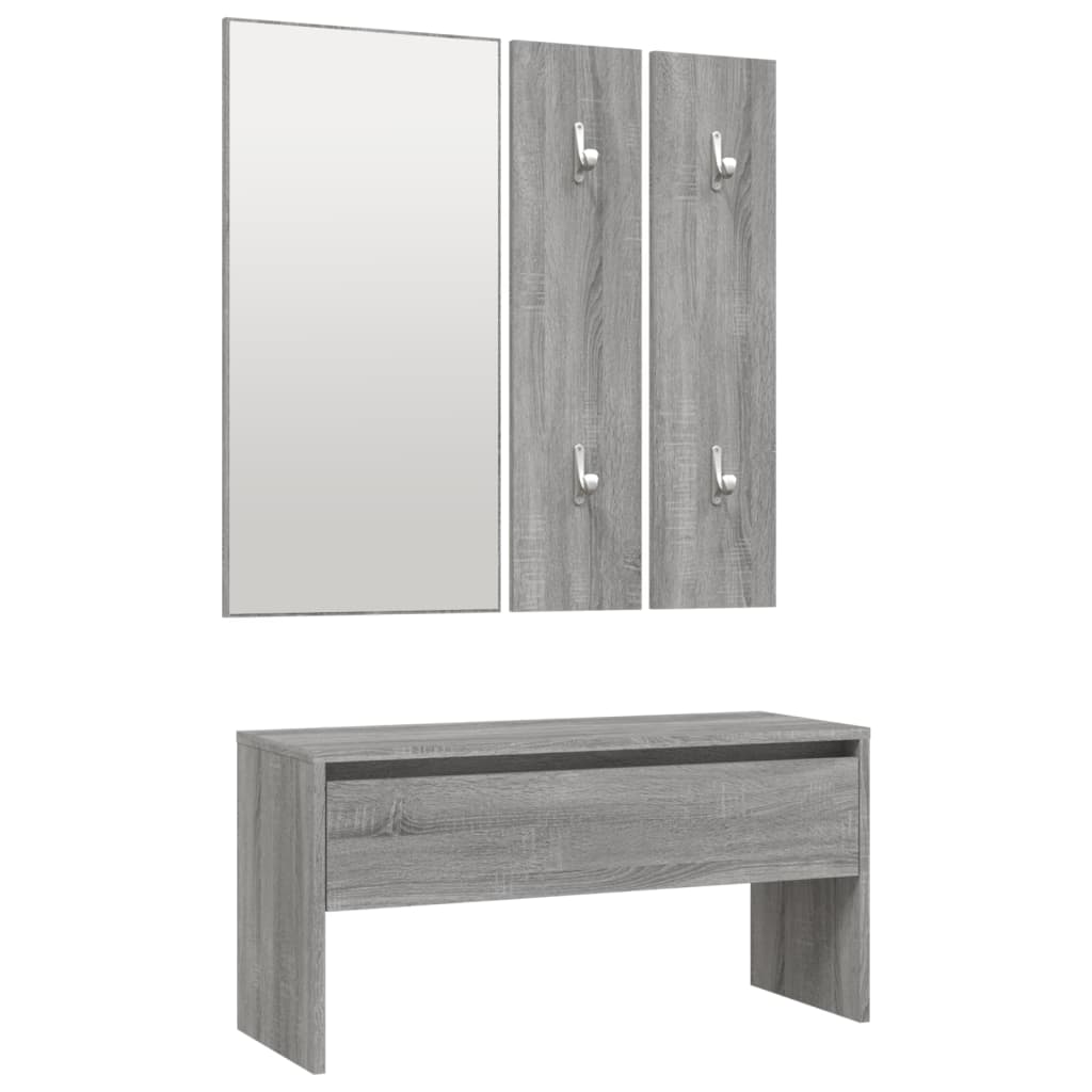 Flurmöbel-Set Grau Sonoma Holzwerkstoff - Pazzar.ch