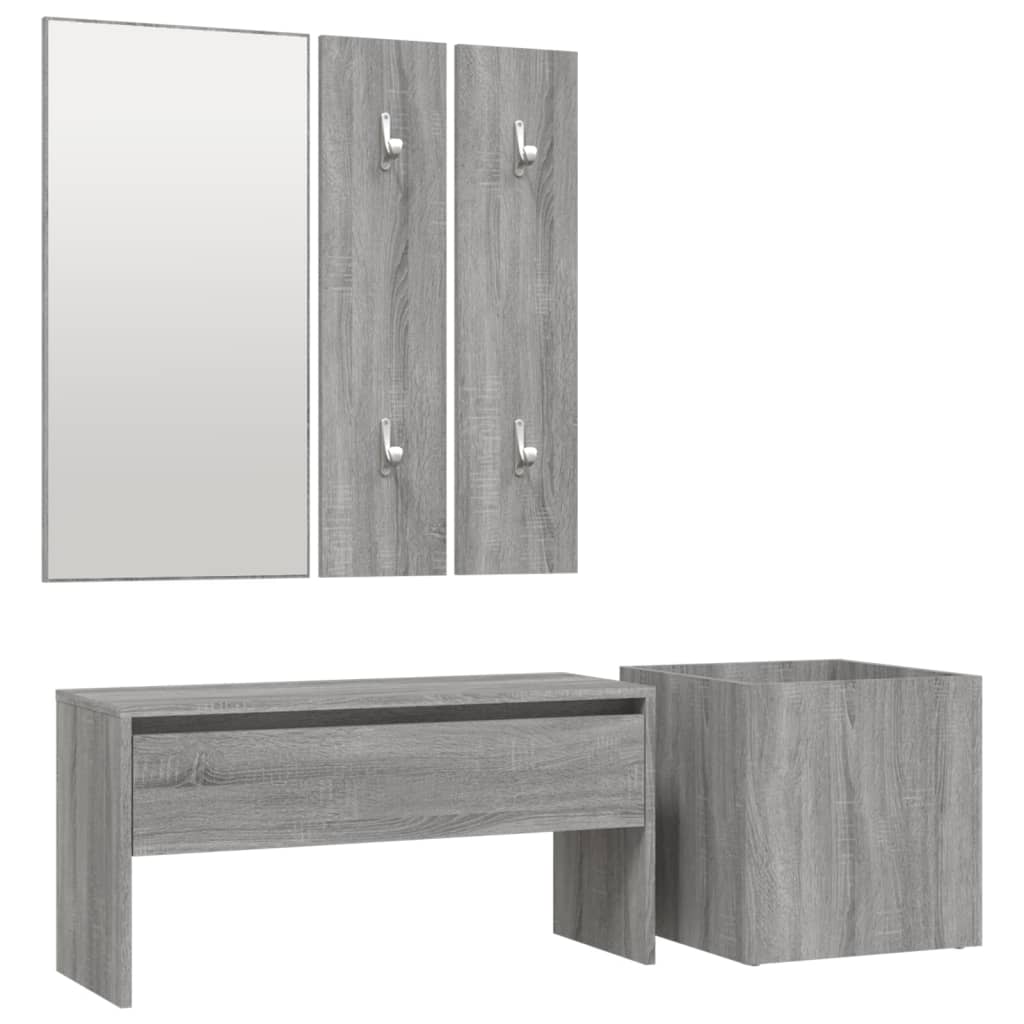 Flurmöbel-Set Grau Sonoma Holzwerkstoff - Pazzar.ch