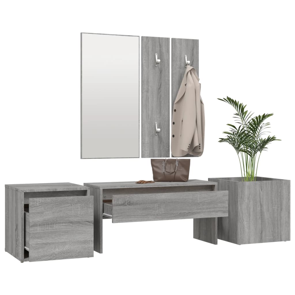 Flurmöbel-Set Grau Sonoma Holzwerkstoff - Pazzar.ch