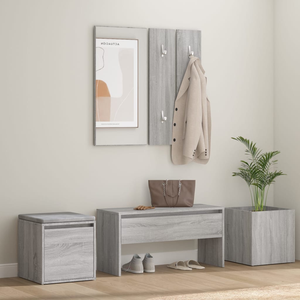 Flurmöbel-Set Grau Sonoma Holzwerkstoff - Pazzar.ch
