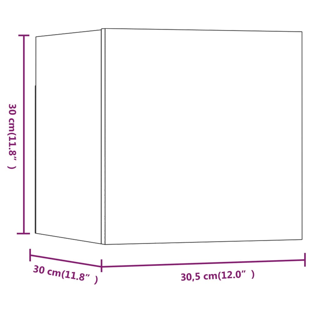 TV-Wandschrank 8 Stk. Räuchereiche 30,5x30x30 cm - Pazzar.ch