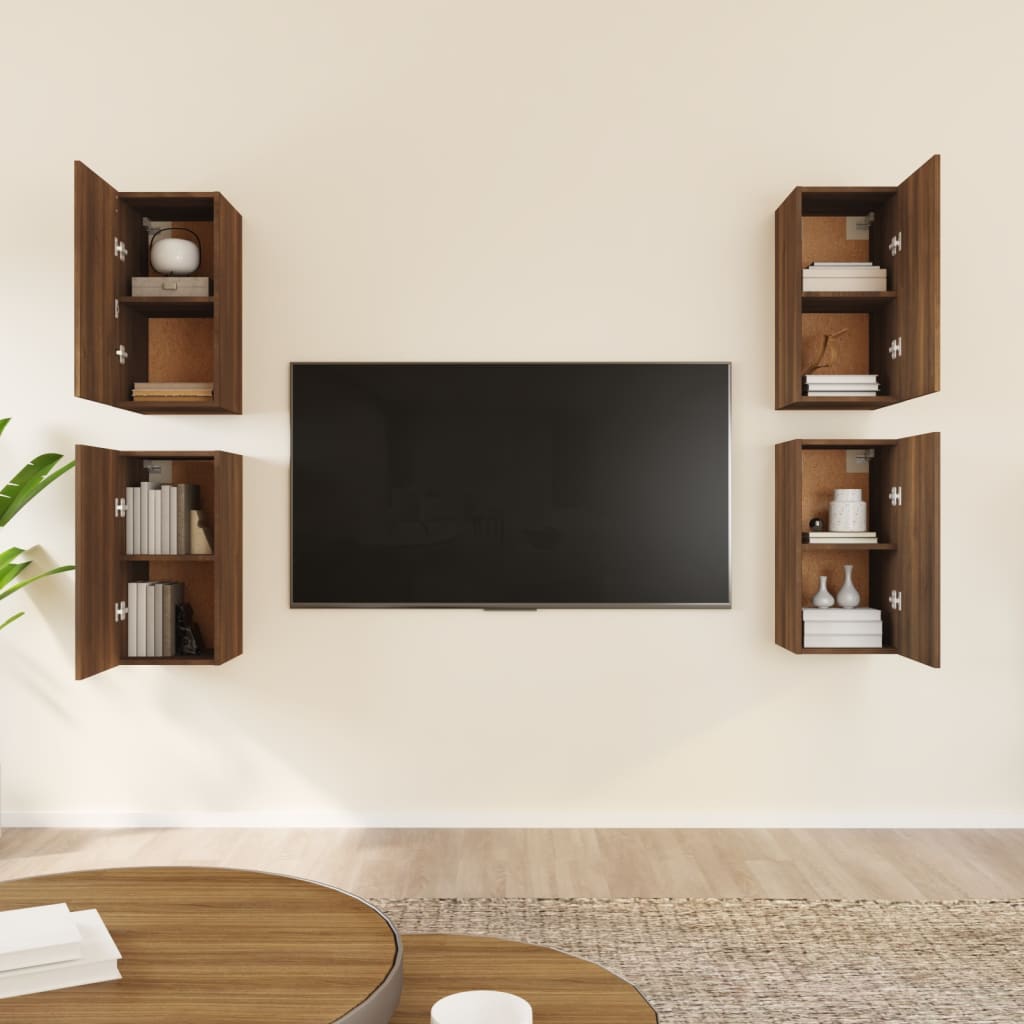 TV-Schränke 4 Stk. Braun Eichen-Optik 30,5x30x60 cm - Pazzar.ch