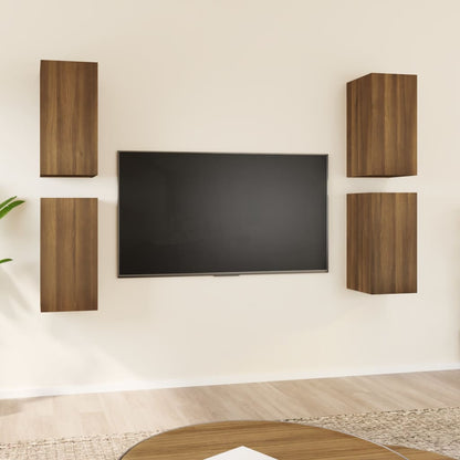 TV-Schränke 4 Stk. Braun Eichen-Optik 30,5x30x60 cm - Pazzar.ch