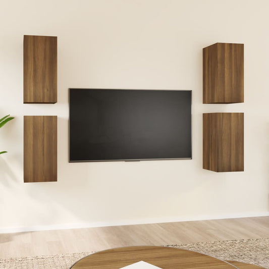 TV-Schränke 4 Stk. Braun Eichen-Optik 30,5x30x60 cm - Pazzar.ch