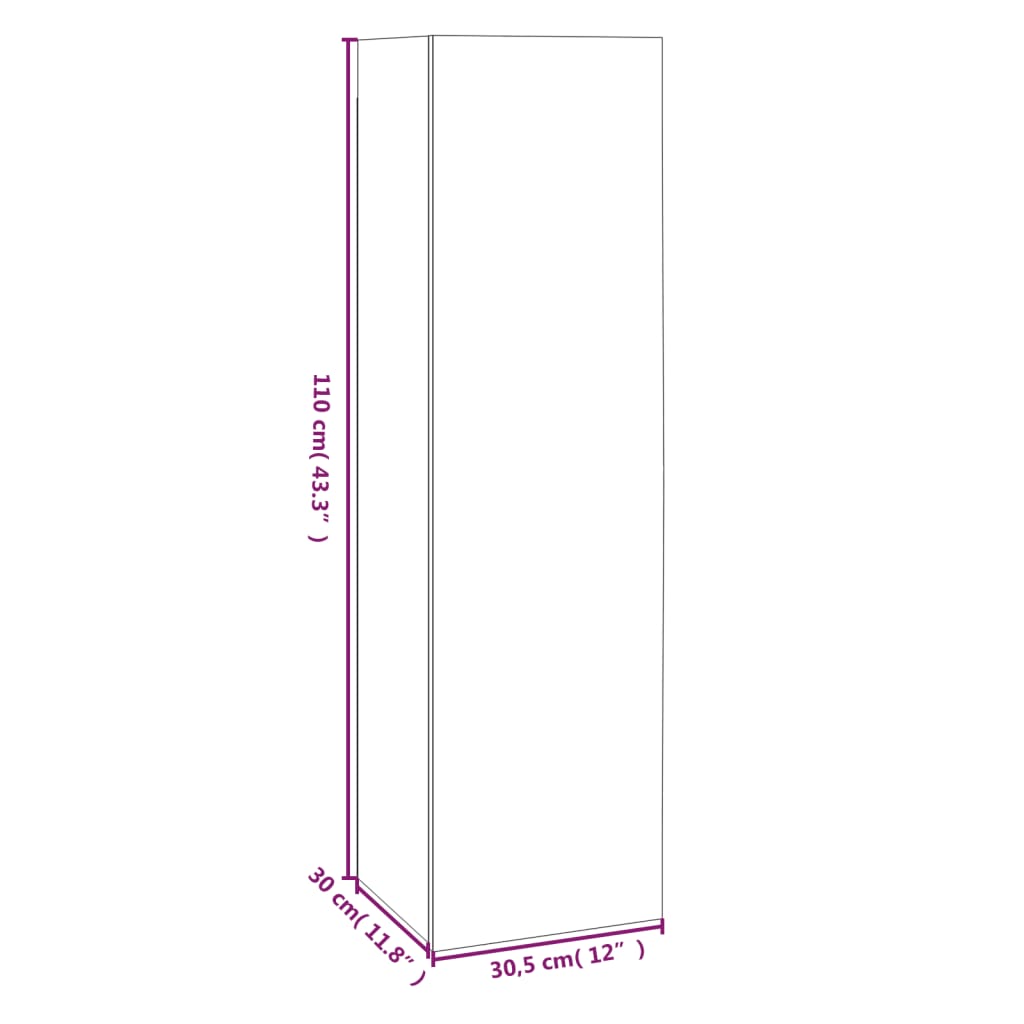 TV-Schränke 4 Stk. Grau Sonoma 30,5x30x110 cm Holzwerkstoff - Pazzar.ch