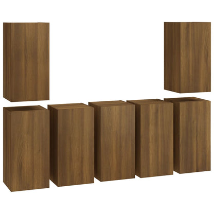 TV-Schränke 7 Stk. Braun Eichen-Optik 30,5x30x60 Holzwerkstoff - Pazzar.ch