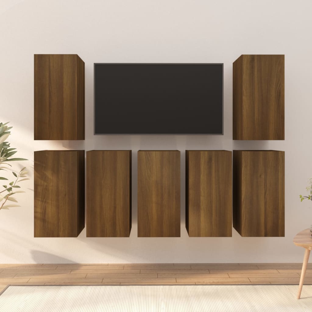 TV-Schränke 7 Stk. Braun Eichen-Optik 30,5x30x60 Holzwerkstoff - Pazzar.ch