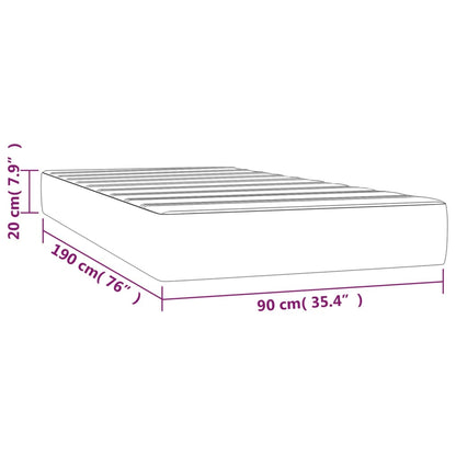 Taschenfederkernmatratze Dunkelgrau 90x190x20 cm Stoff - Pazzar.ch