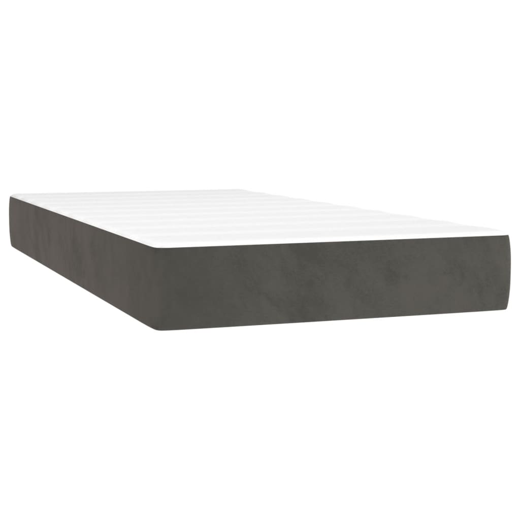 Taschenfederkernmatratze Dunkelgrau 90x190x20 cm Samt - Pazzar.ch