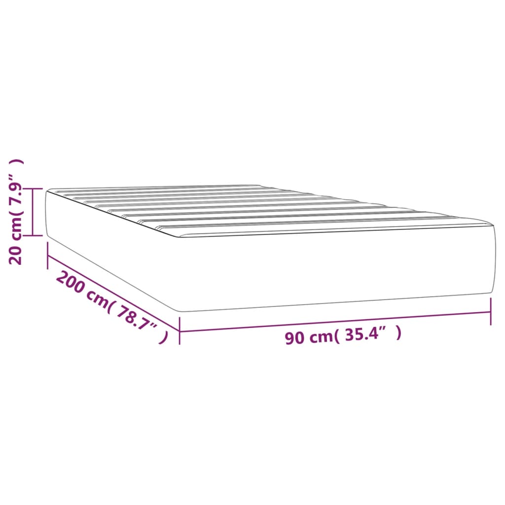 Taschenfederkernmatratze Schwarz 90x200x20 cm Kunstleder - Pazzar.ch