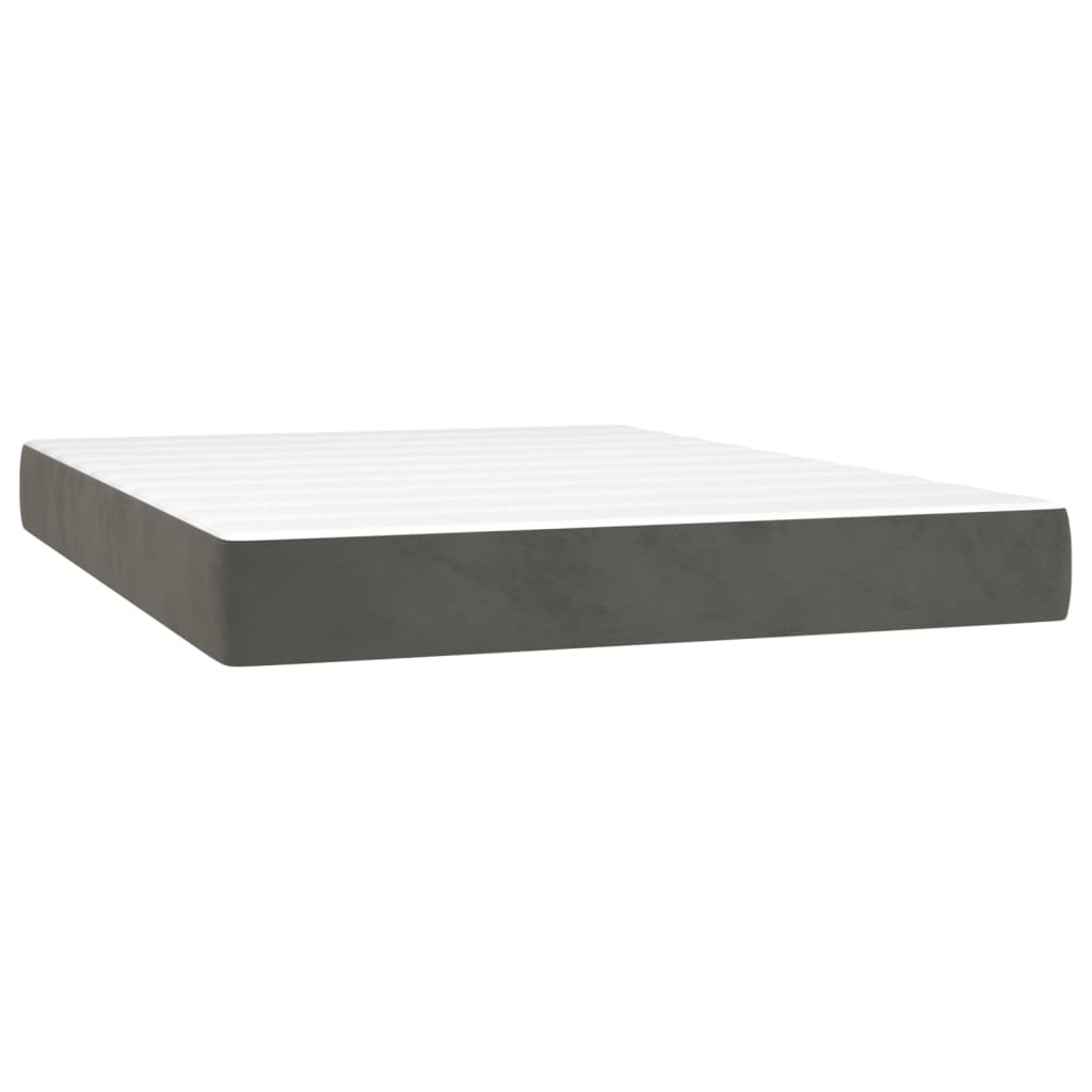 Taschenfederkernmatratze Dunkelgrau 140x190x20 cm Samt - Pazzar.ch