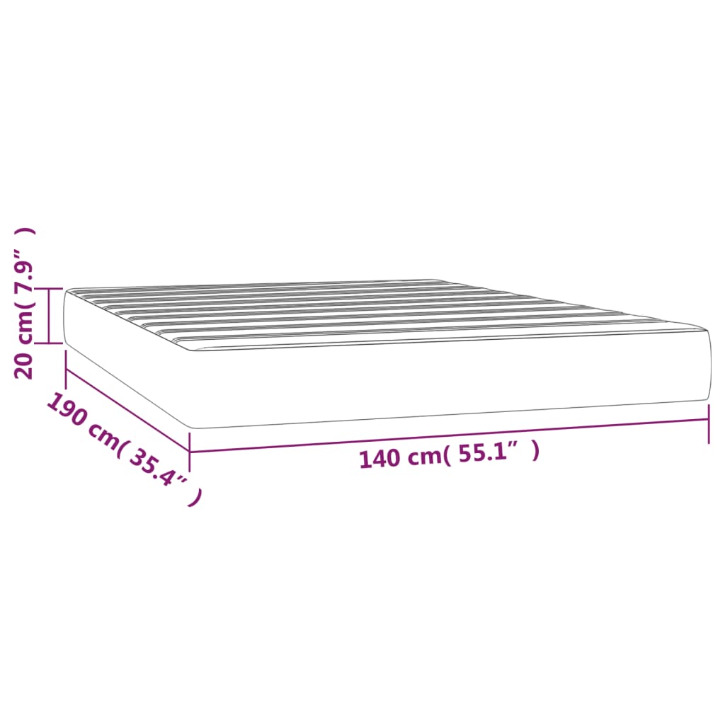 Taschenfederkernmatratze Dunkelblau 140x190x20 cm Samt - Pazzar.ch