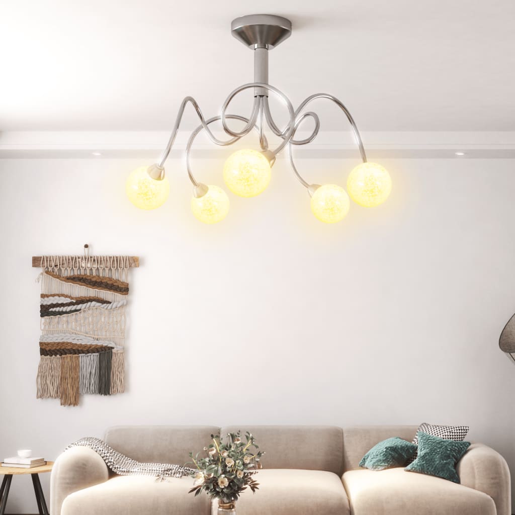 Deckenleuchte mit Runden Glasschirmen für 5 G9 LED-Leuchtmittel - Pazzar.ch