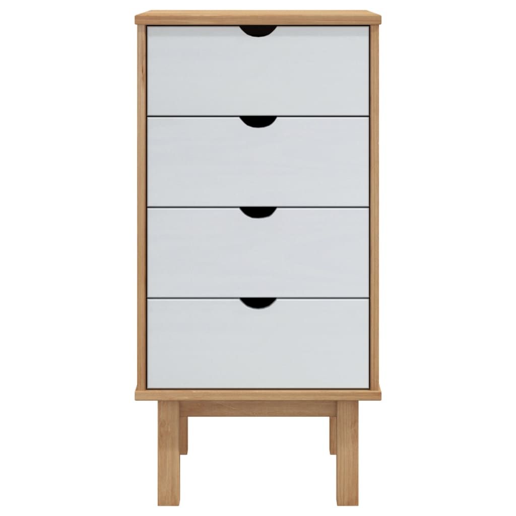 Schubladenschrank OTTA Braun&Weiß 46x39,5x90 cm Massivholz