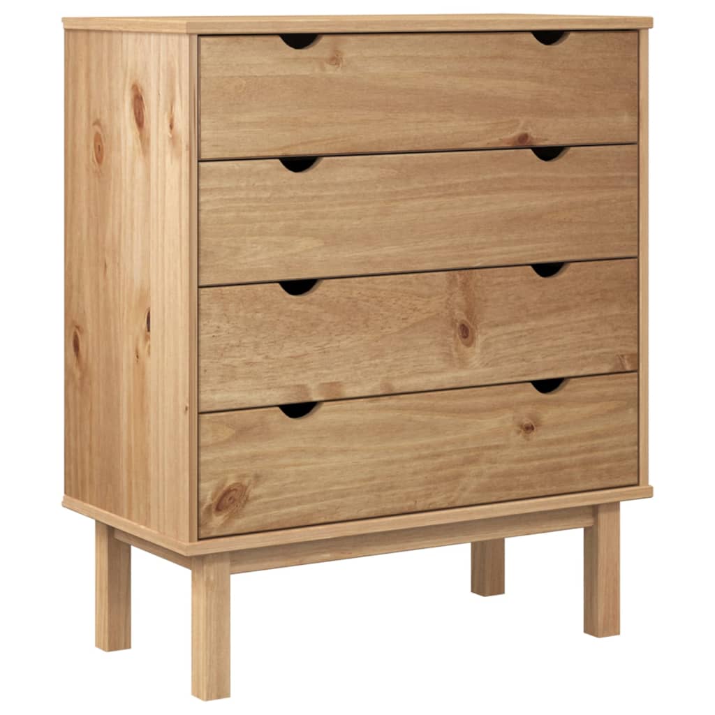 Schubladenschrank OTTA 76,5x39,5x90 cm Massivholz - Pazzar.ch