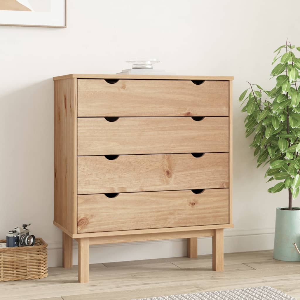 Schubladenschrank OTTA 76,5x39,5x90 cm Massivholz - Pazzar.ch