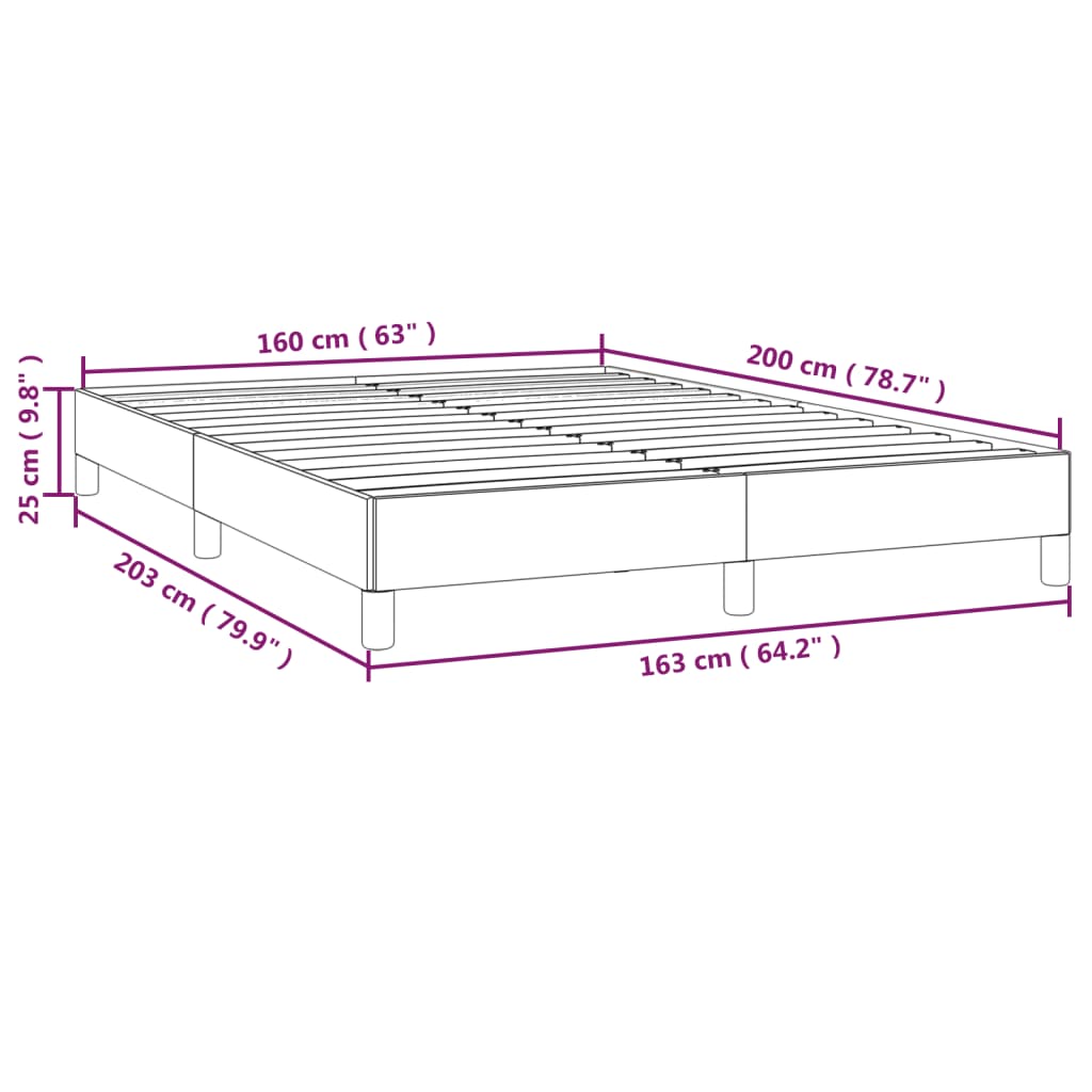 Bettgestell Dunkelbraun 160x200 cm Stoff - Pazzar.ch