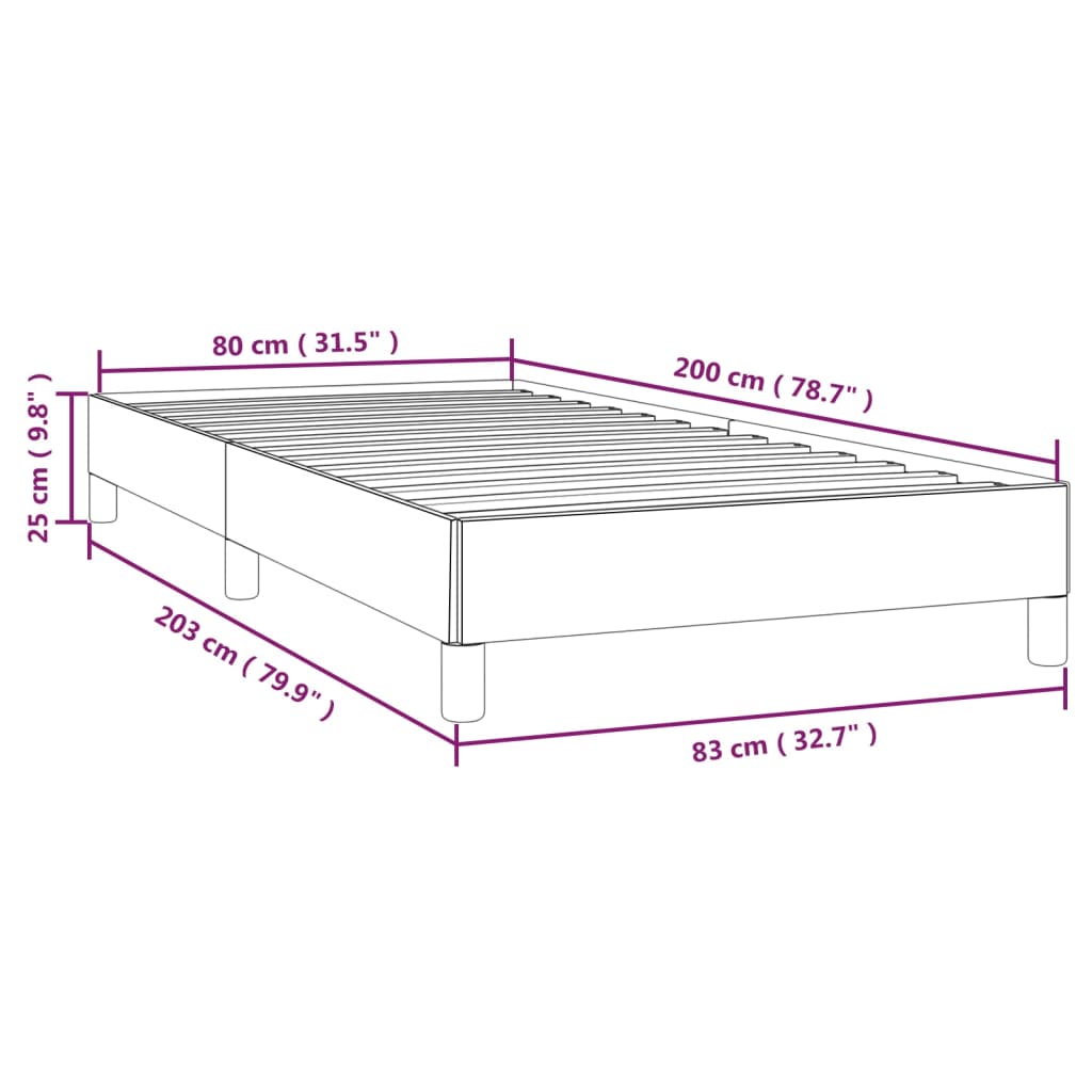 Bettgestell Dunkelbraun 80x200 cm Stoff - Pazzar.ch