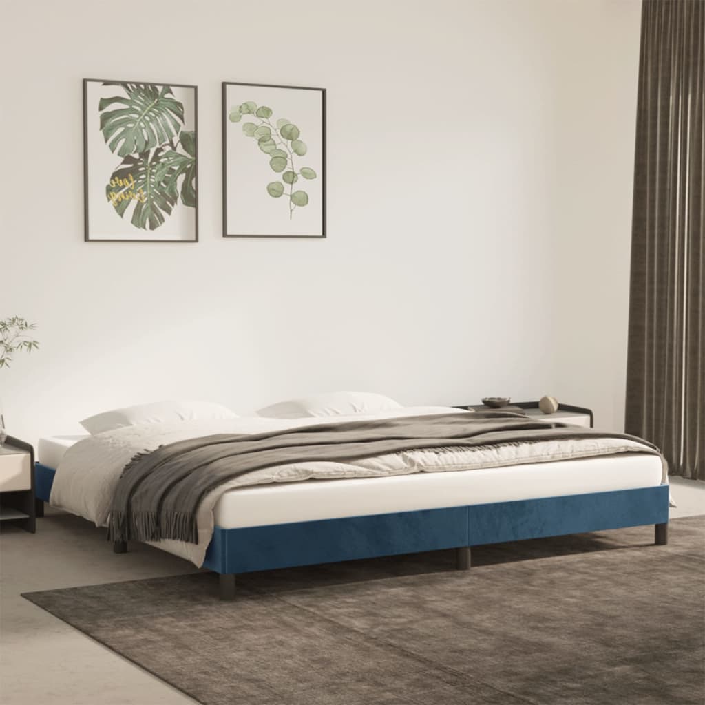 Bettgestell Dunkelblau 200x200 cm Samt - Pazzar.ch