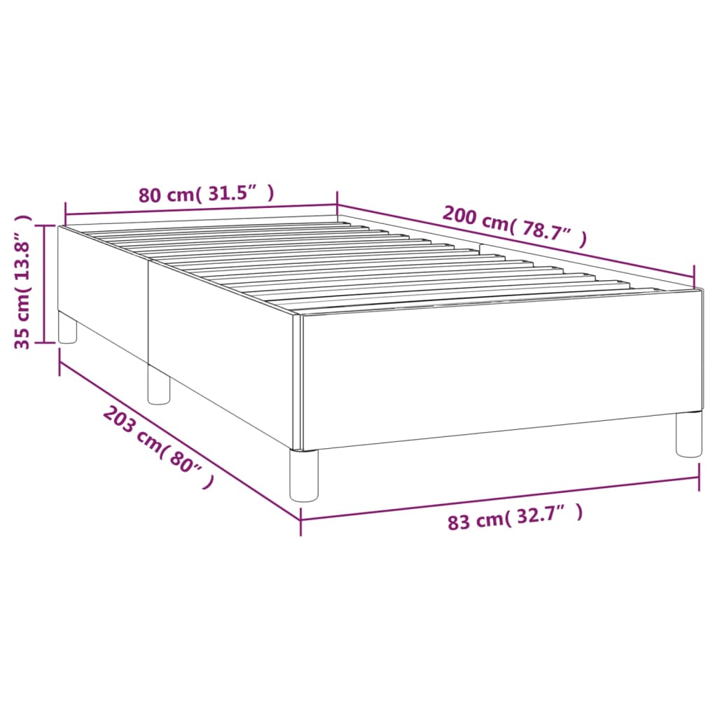 Bettgestell Schwarz 80x200 cm Stoff - Pazzar.ch