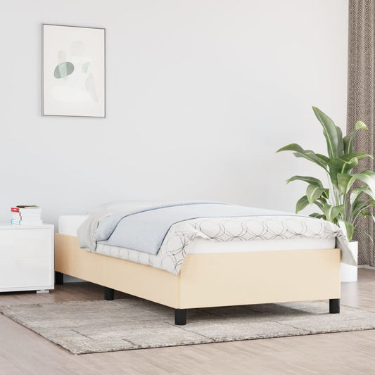 Bettgestell Creme 100x200 cm Stoff - Pazzar.ch