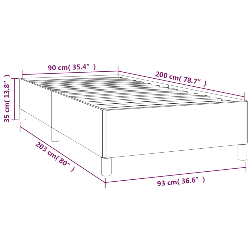 Bettgestell Creme 90x200 cm Stoff - Pazzar.ch