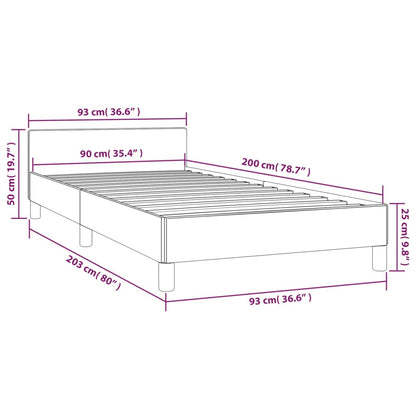Bettgestell mit Kopfteil Schwarz 90x200 cm Stoff - Pazzar.ch