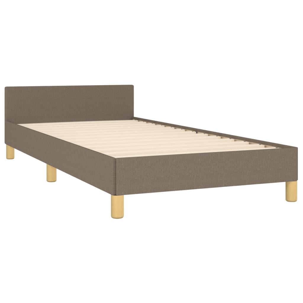Bettgestell mit Kopfteil Taupe 90x200 cm Stoff - Pazzar.ch