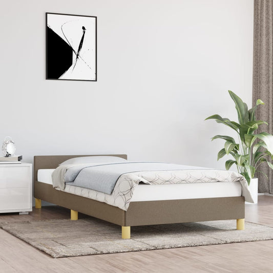 Bettgestell mit Kopfteil Taupe 90x200 cm Stoff - Pazzar.ch