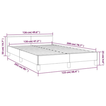 Bettgestell mit Kopfteil Hellgrau 120x200 cm Stoff - Pazzar.ch